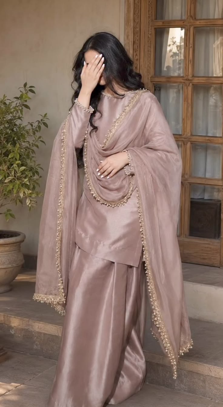 Dusty Rose Embroidered Punjabi Suit